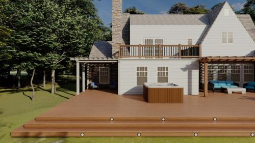 Wood Railing with Black Spindles