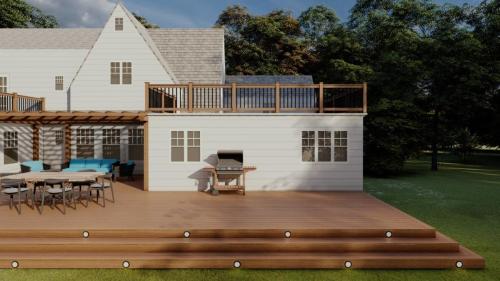 Wood Railing with Black Spindles